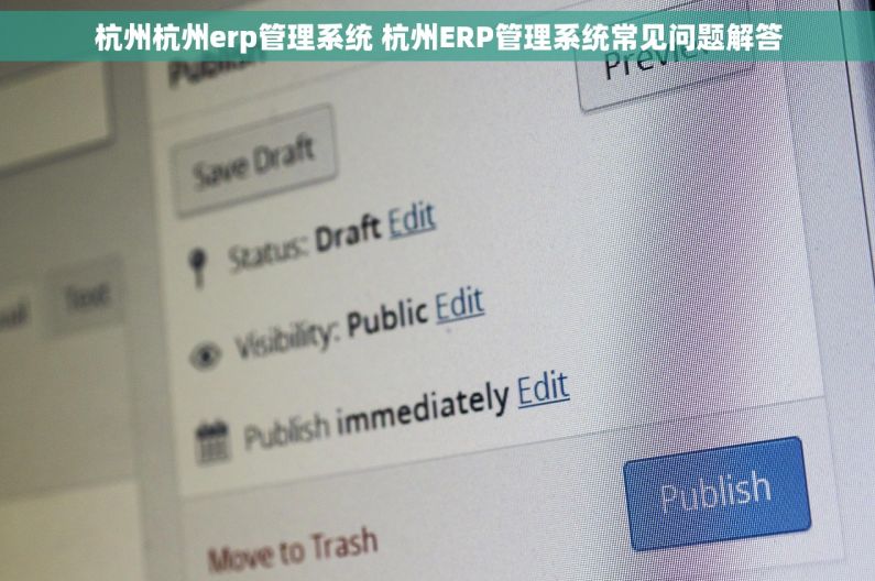 杭州杭州erp管理系统 杭州ERP管理系统常见问题解答