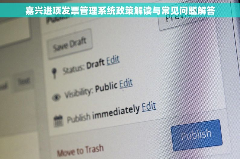 嘉兴进项发票管理系统政策解读与常见问题解答