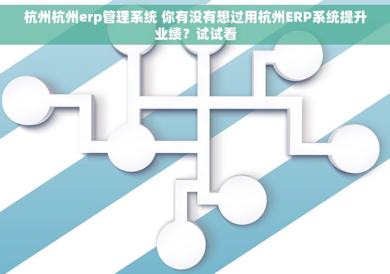 杭州杭州erp管理系统 你有没有想过用杭州ERP系统提升业绩？试试看
