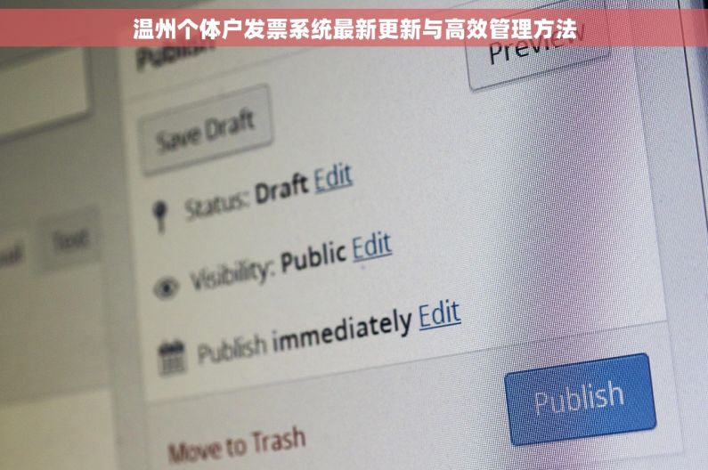 温州个体户发票系统最新更新与高效管理方法