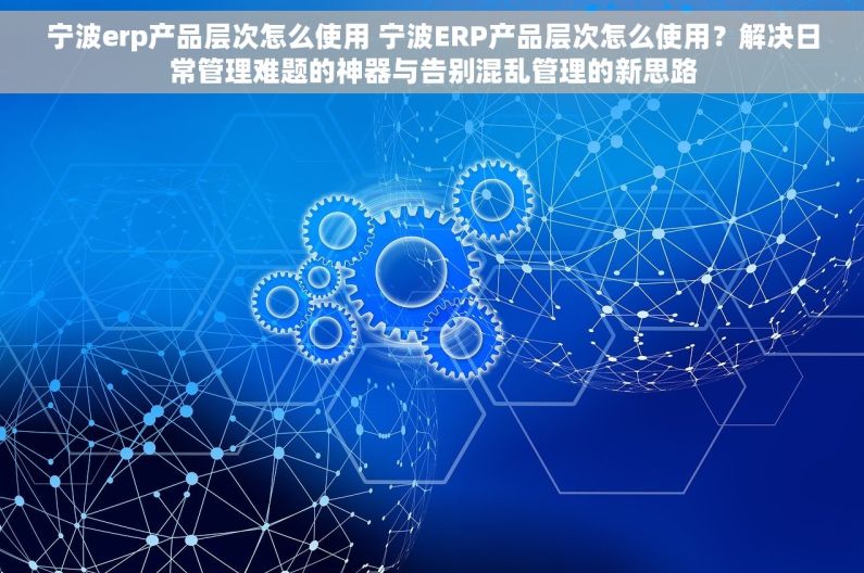 宁波erp产品层次怎么使用 宁波ERP产品层次怎么使用？解决日常管理难题的神器与告别混乱管理的新思路