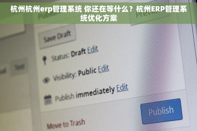 杭州杭州erp管理系统 你还在等什么？杭州ERP管理系统优化方案