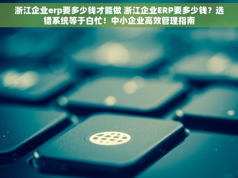 浙江企业erp要多少钱才能做 浙江企业ERP要多少钱？选错系统等于白忙！中小企业高效管理指南