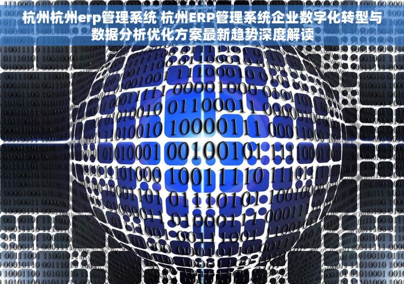 杭州杭州erp管理系统 杭州ERP管理系统企业数字化转型与数据分析优化方案最新趋势深度解读