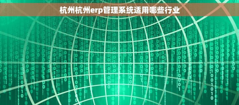 杭州杭州erp管理系统适用哪些行业