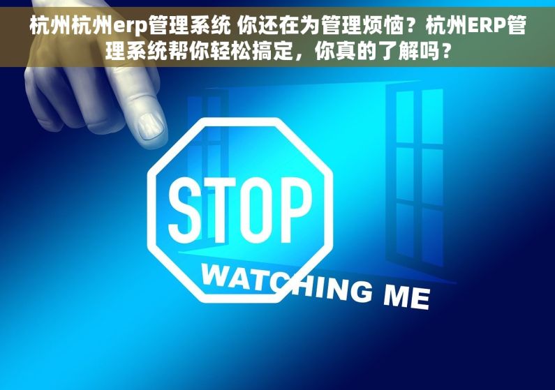 杭州杭州erp管理系统 你还在为管理烦恼？杭州ERP管理系统帮你轻松搞定，你真的了解吗？