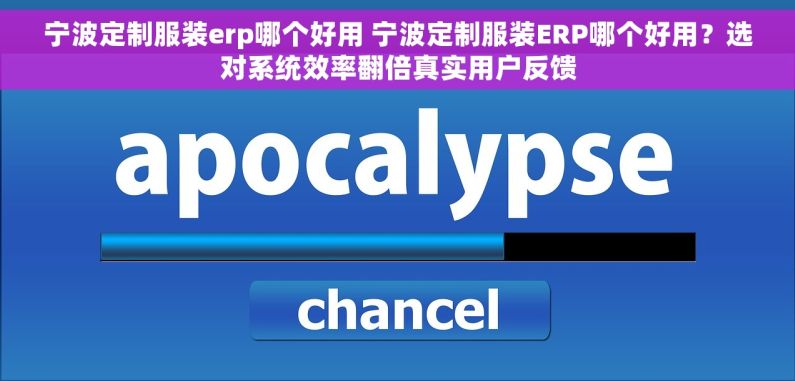 宁波定制服装erp哪个好用 宁波定制服装ERP哪个好用？选对系统效率翻倍真实用户反馈