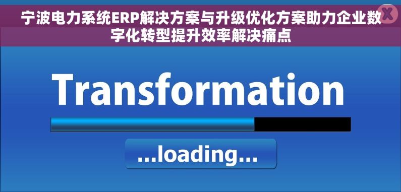 宁波电力系统ERP解决方案与升级优化方案助力企业数字化转型提升效率解决痛点