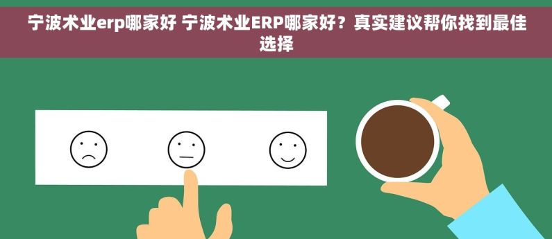 宁波术业erp哪家好 宁波术业ERP哪家好？真实建议帮你找到最佳选择