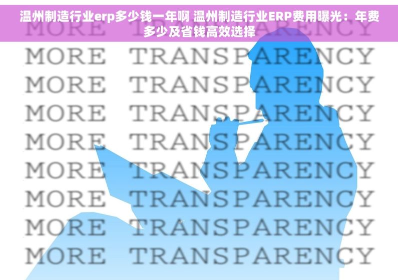 温州制造行业erp多少钱一年啊 温州制造行业ERP费用曝光：年费多少及省钱高效选择