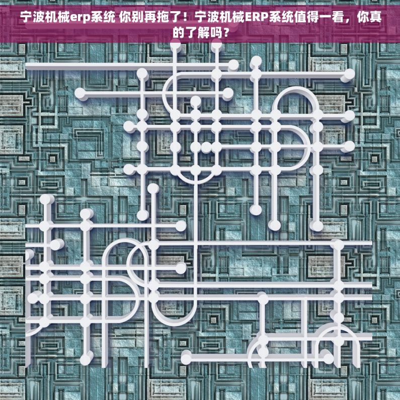宁波机械erp系统 你别再拖了！宁波机械ERP系统值得一看，你真的了解吗？