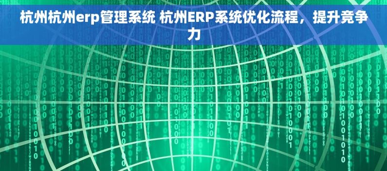 杭州杭州erp管理系统 杭州ERP系统优化流程，提升竞争力