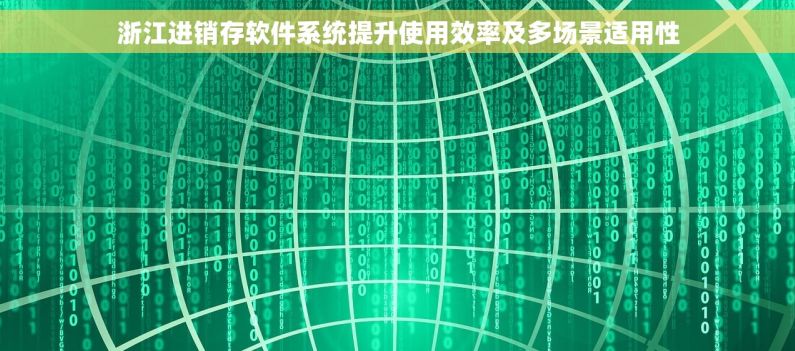 浙江进销存软件系统提升使用效率及多场景适用性