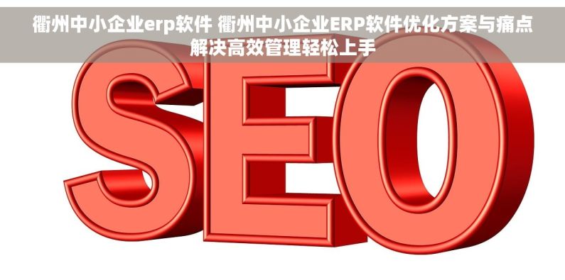 衢州中小企业erp软件 衢州中小企业ERP软件优化方案与痛点解决高效管理轻松上手