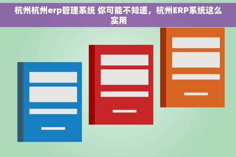 杭州杭州erp管理系统 你可能不知道，杭州ERP系统这么实用