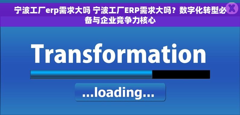 宁波工厂erp需求大吗 宁波工厂ERP需求大吗？数字化转型必备与企业竞争力核心
