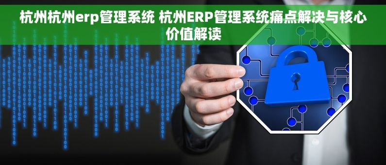 杭州杭州erp管理系统 杭州ERP管理系统痛点解决与核心价值解读
