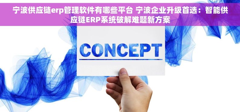宁波供应链erp管理软件有哪些平台 宁波企业升级首选：智能供应链ERP系统破解难题新方案