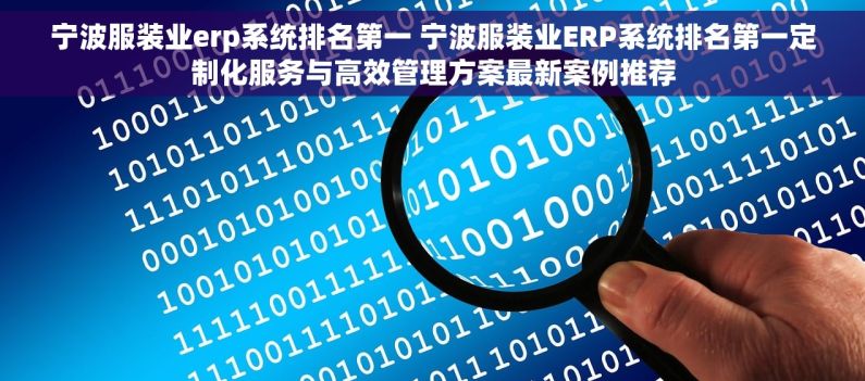宁波服装业erp系统排名第一 宁波服装业ERP系统排名第一定制化服务与高效管理方案最新案例推荐