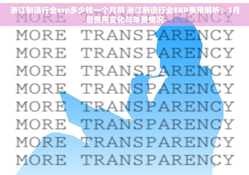 浙江制造行业erp多少钱一个月啊 浙江制造行业ERP费用解析：1月后费用变化与年费情况