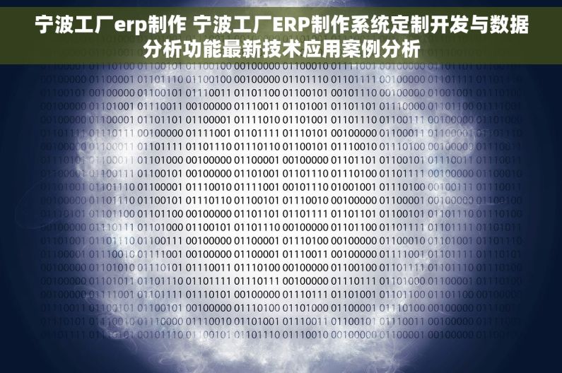 宁波工厂erp制作 宁波工厂ERP制作系统定制开发与数据分析功能最新技术应用案例分析