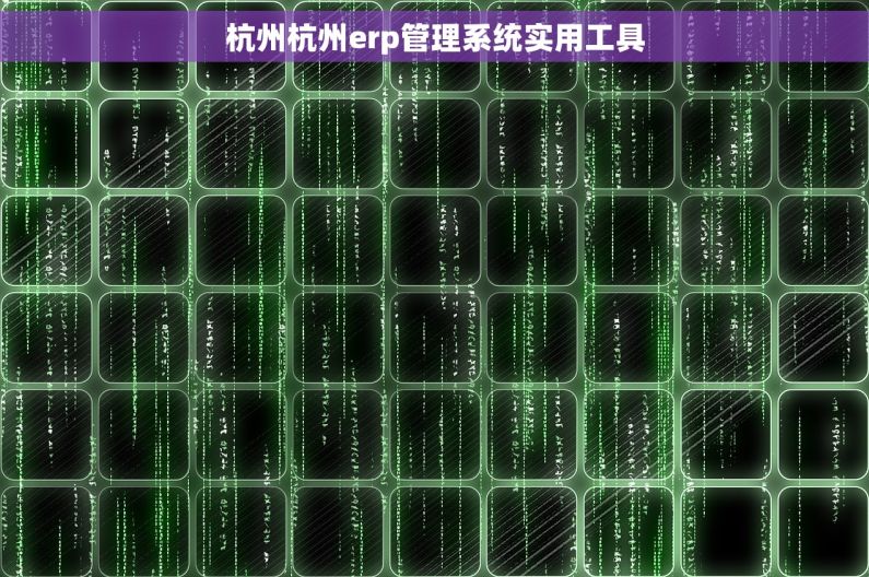 杭州杭州erp管理系统实用工具
