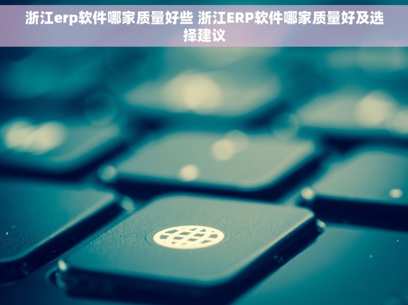 浙江erp软件哪家质量好些 浙江ERP软件哪家质量好及选择建议