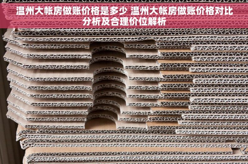 温州大帐房做账价格是多少 温州大帐房做账价格对比分析及合理价位解析