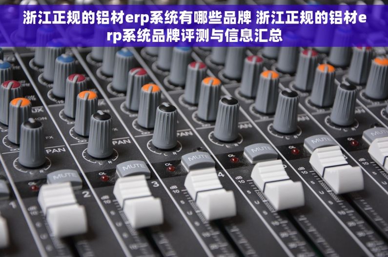 浙江正规的铝材erp系统有哪些品牌 浙江正规的铝材erp系统品牌评测与信息汇总