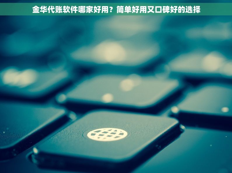 金华代账软件哪家好用？简单好用又口碑好的选择