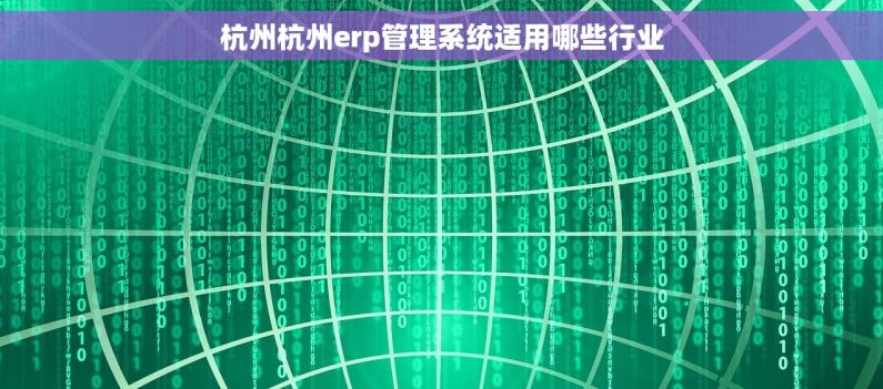 杭州杭州erp管理系统适用哪些行业