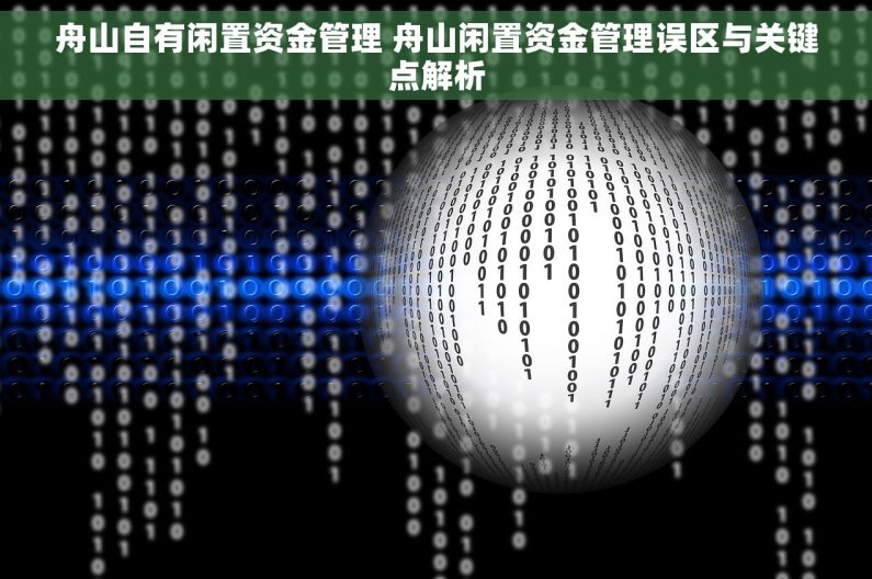 舟山自有闲置资金管理 舟山闲置资金管理误区与关键点解析
