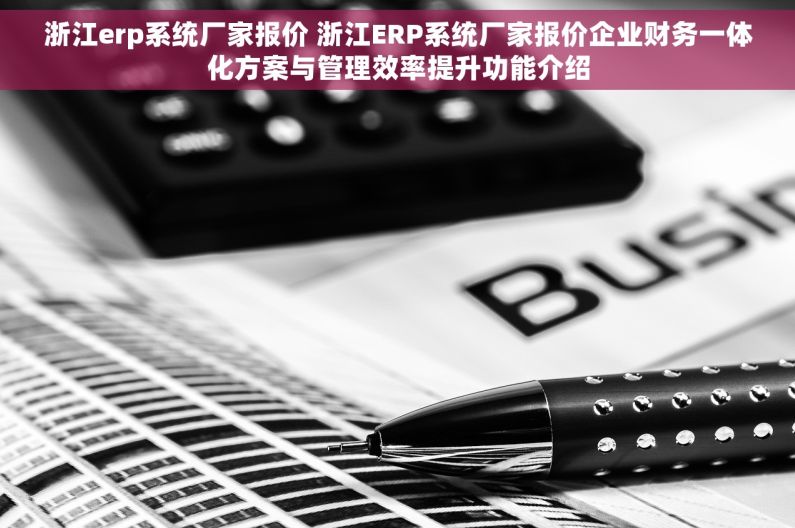 浙江erp系统厂家报价 浙江ERP系统厂家报价企业财务一体化方案与管理效率提升功能介绍