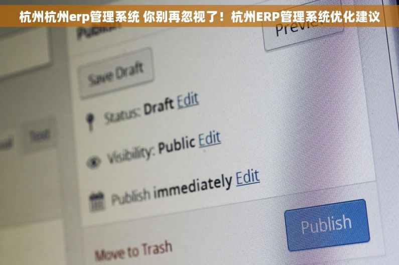杭州杭州erp管理系统 你别再忽视了！杭州ERP管理系统优化建议