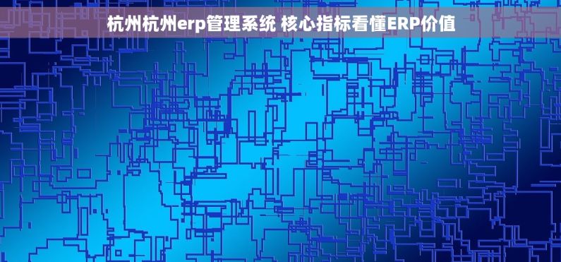杭州杭州erp管理系统 核心指标看懂ERP价值