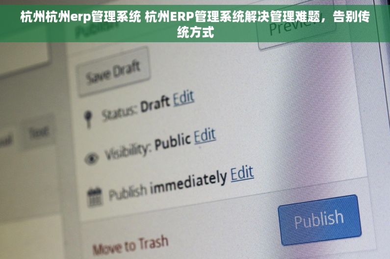 杭州杭州erp管理系统 杭州ERP管理系统解决管理难题，告别传统方式