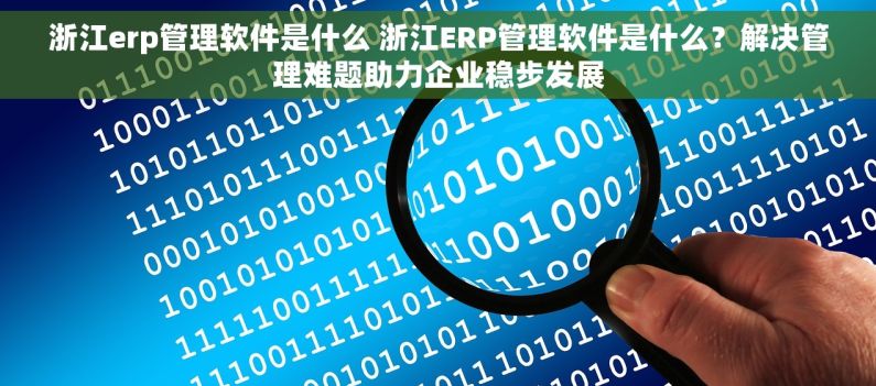 浙江erp管理软件是什么 浙江ERP管理软件是什么？解决管理难题助力企业稳步发展