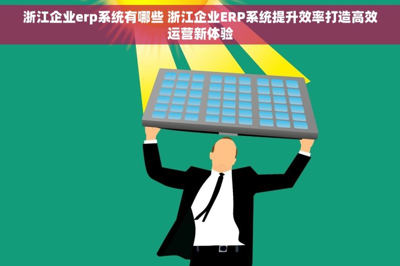 浙江企业erp系统有哪些 浙江企业ERP系统提升效率打造高效运营新体验