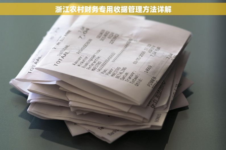 浙江农村财务专用收据管理方法详解
