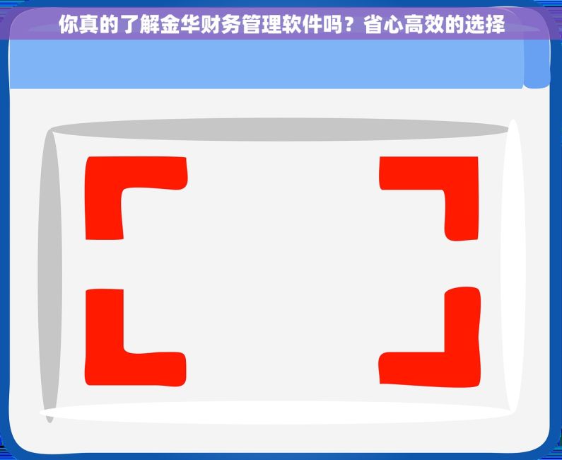 你真的了解金华财务管理软件吗？省心高效的选择