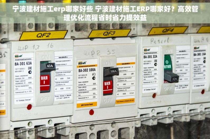 宁波建材施工erp哪家好些 宁波建材施工ERP哪家好？高效管理优化流程省时省力提效益