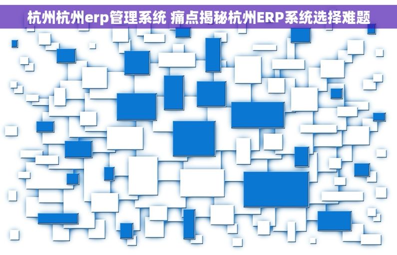 杭州杭州erp管理系统 痛点揭秘杭州ERP系统选择难题