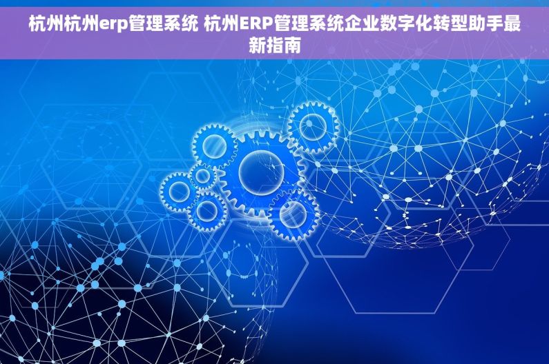 杭州杭州erp管理系统 杭州ERP管理系统企业数字化转型助手最新指南