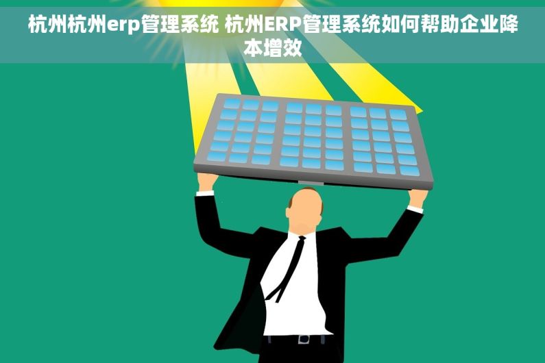 杭州杭州erp管理系统 杭州ERP管理系统如何帮助企业降本增效