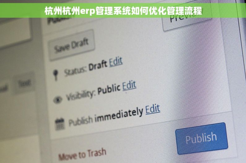 杭州杭州erp管理系统如何优化管理流程