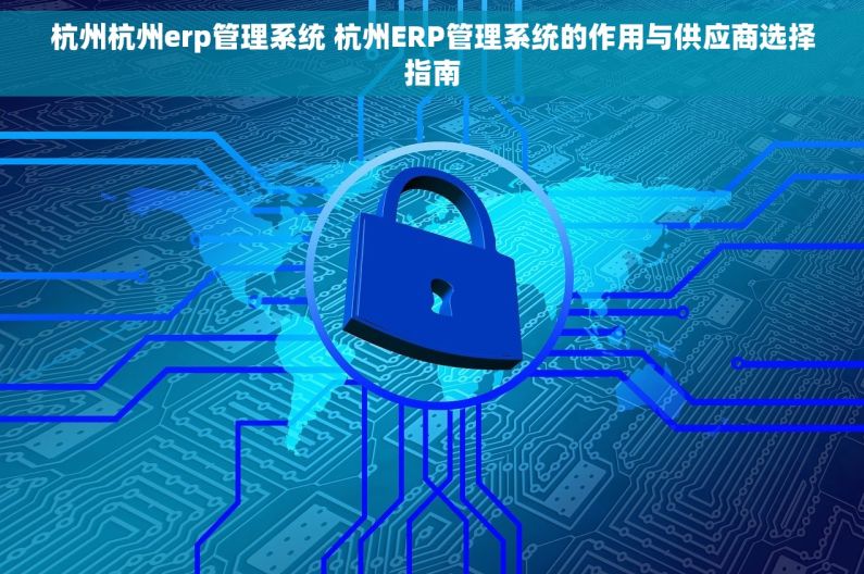 杭州杭州erp管理系统 杭州ERP管理系统的作用与供应商选择指南
