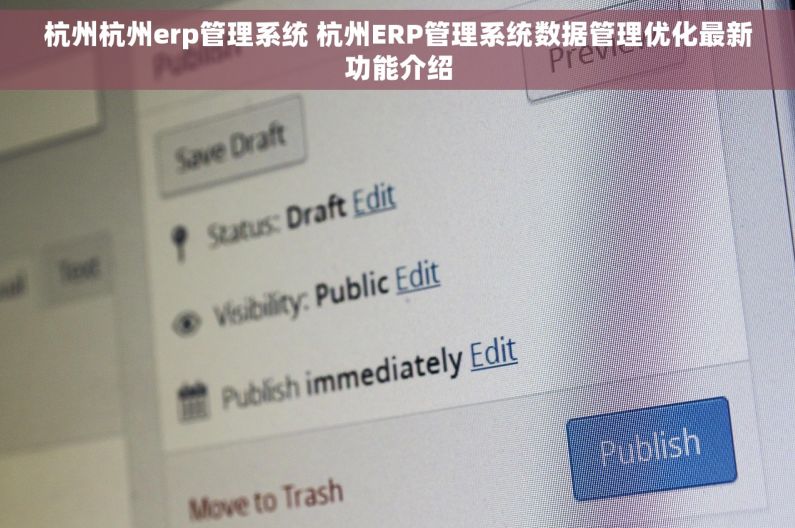 杭州杭州erp管理系统 杭州ERP管理系统数据管理优化最新功能介绍