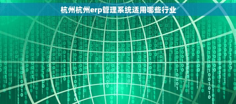 杭州杭州erp管理系统适用哪些行业