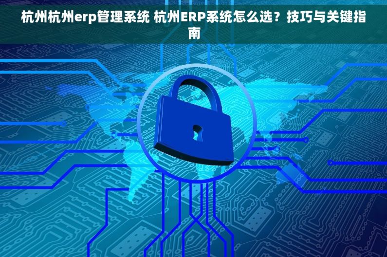 杭州杭州erp管理系统 杭州ERP系统怎么选？技巧与关键指南
