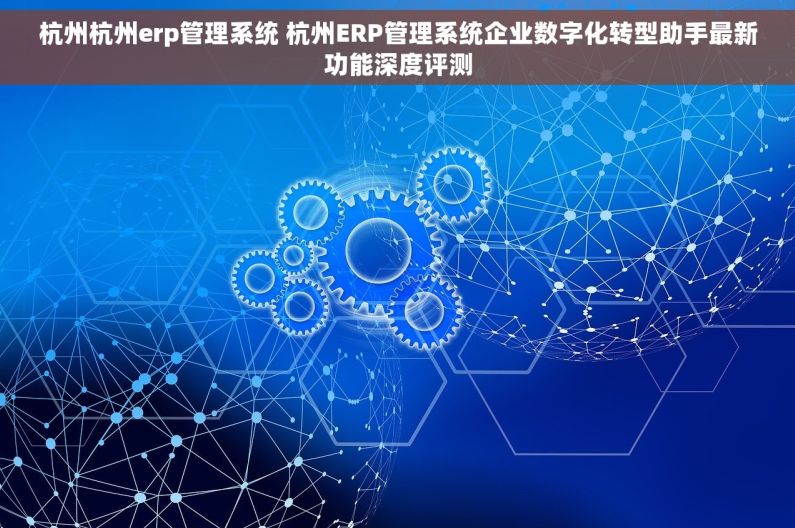 杭州杭州erp管理系统 杭州ERP管理系统企业数字化转型助手最新功能深度评测